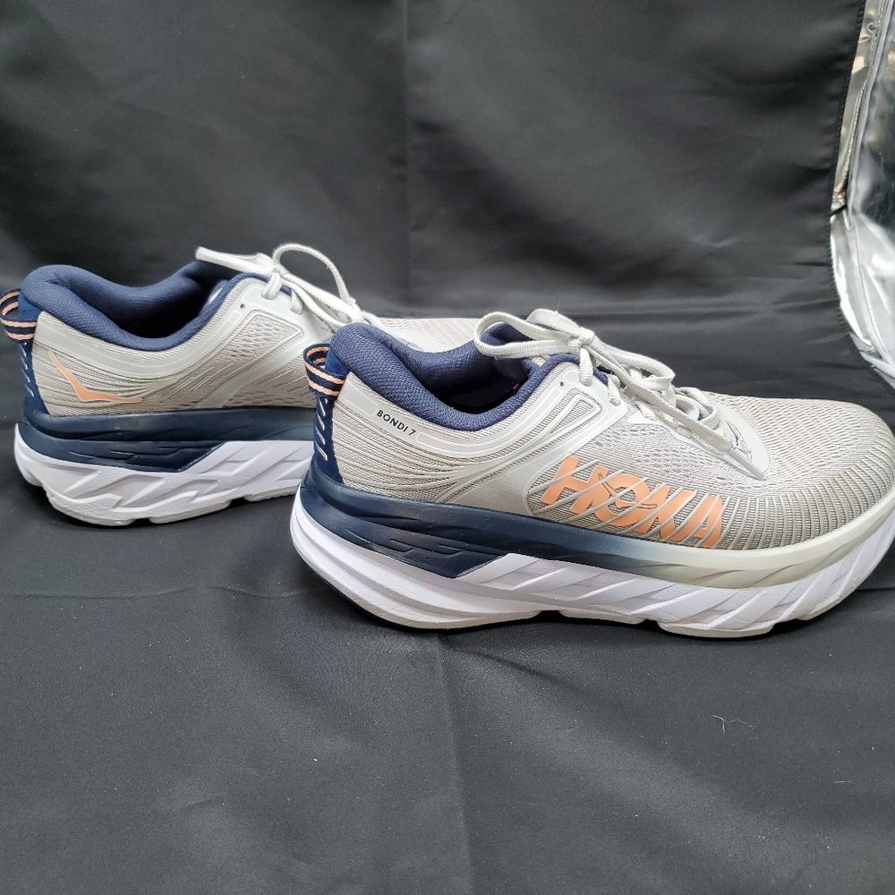 Women's Hoka One One Bondi 7 Lunar Rock/Black Iris Mesh Size 8D